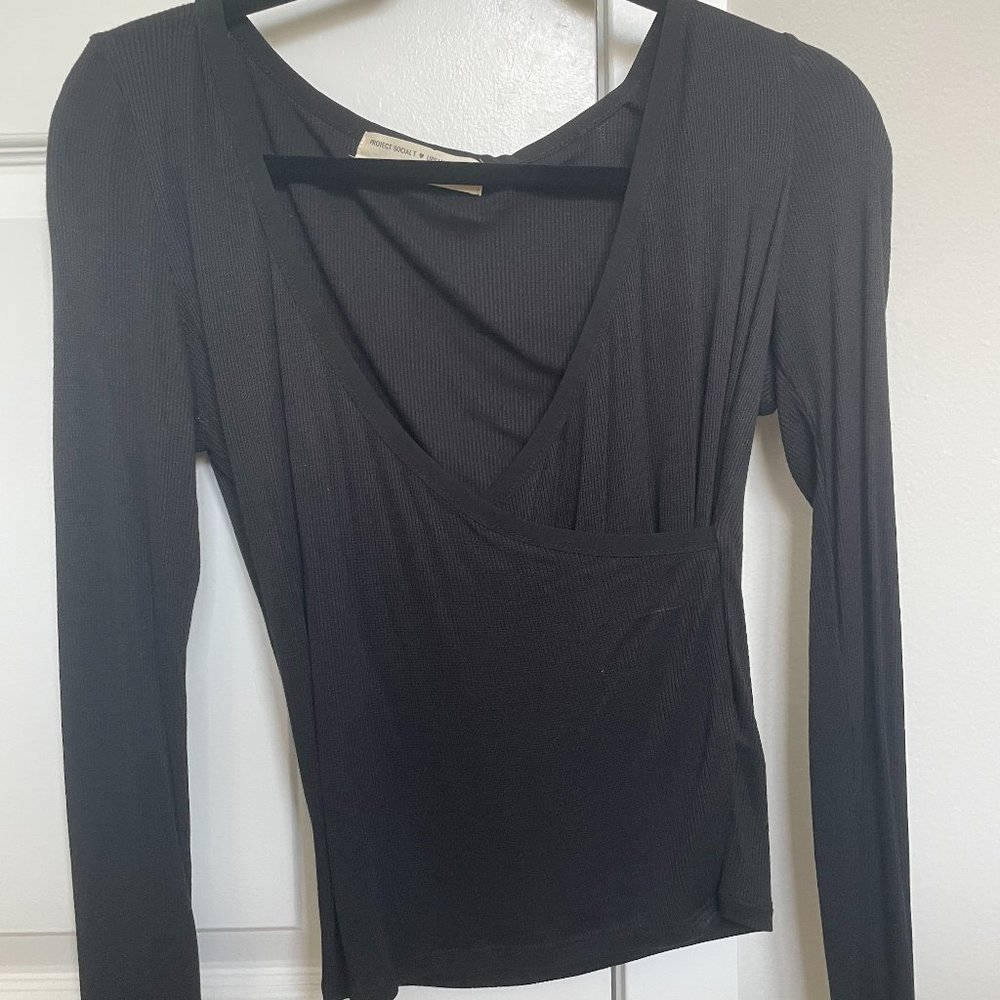 Wrap style long sleeve